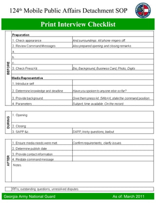 Print Interview Checklist 