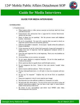 Guide for Media Interviews 