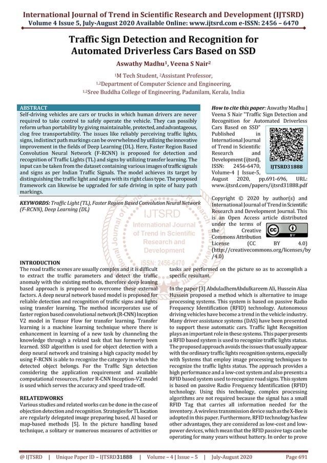 Traffic Sign Detection and Recognition for Automated Driverless Cars ...