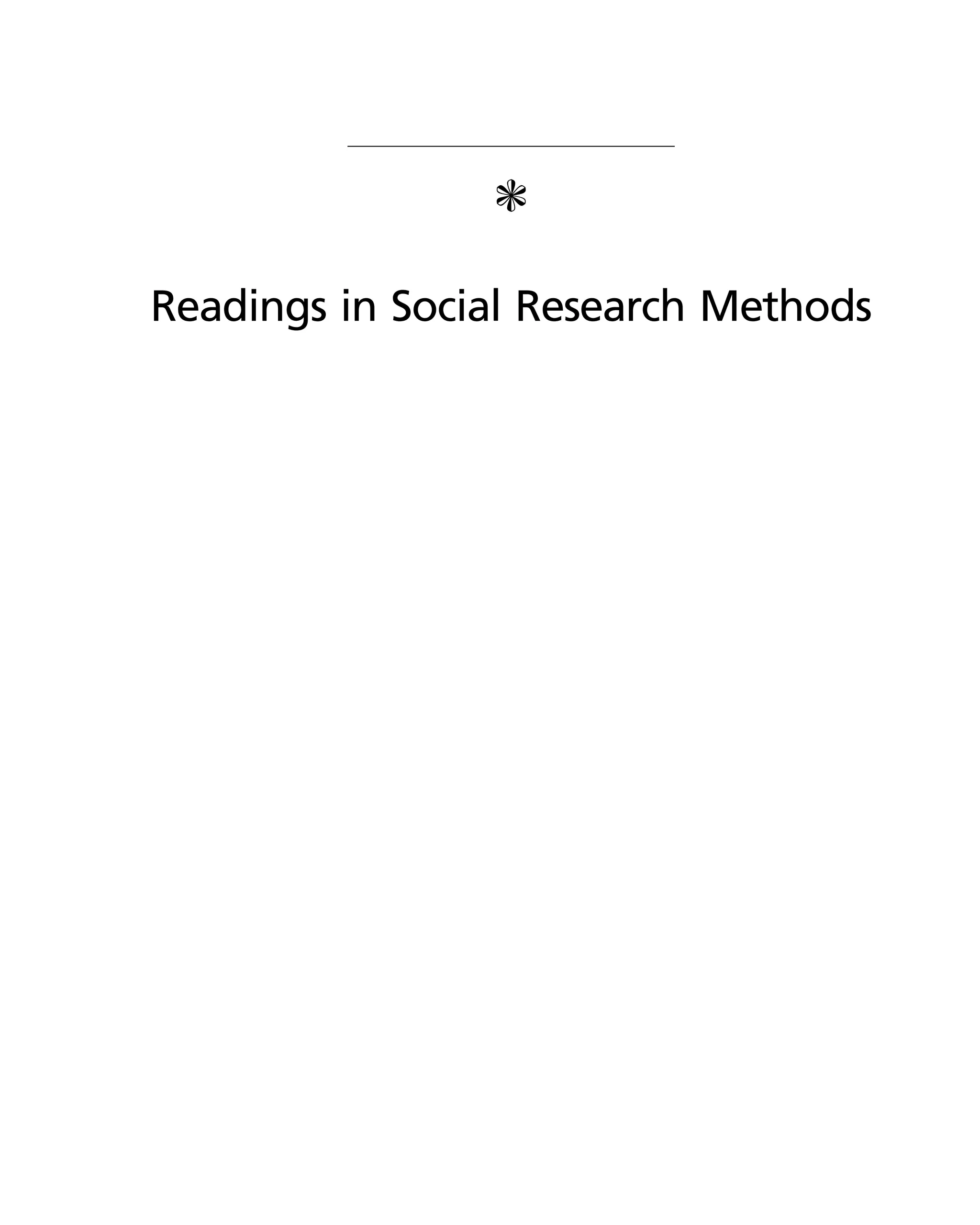 c
Readings in Social Research Methods
 
