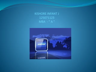 KISHORE INFANT J
125071123
MBA - " A "
 