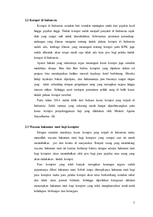 Makalah Wacana Hukuman Mati Bagi Koruptor Makalah Wacana Hukuman Mati Bagi Koruptor