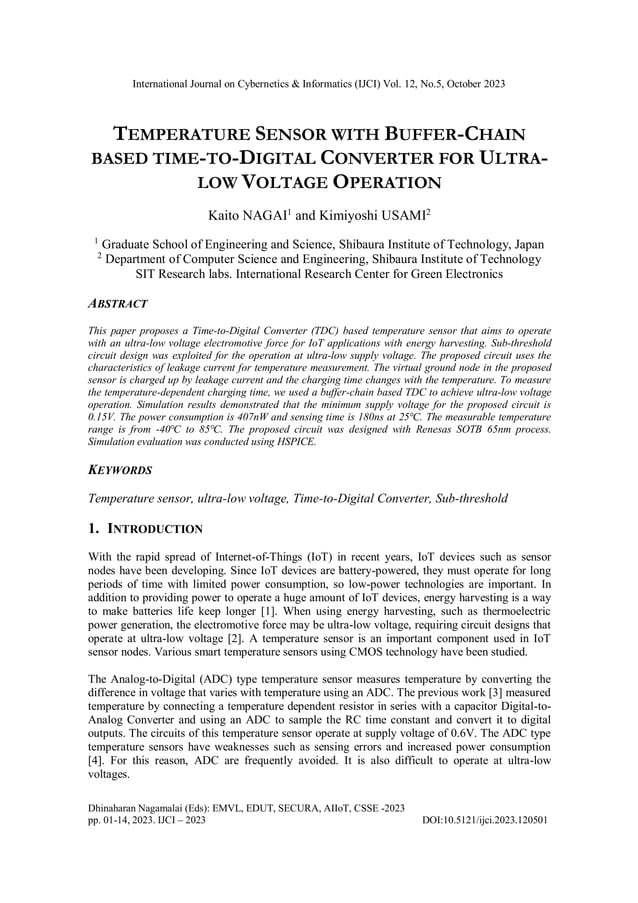 TEMPERATURE SENSOR WITH BUFFER-CHAIN BASED TIME-TO-DIGITAL CONVERTER ...