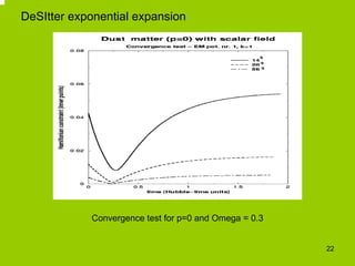DeSItter exponential expansion




            Convergence test for p=0 and Omega = 0.3


                                ...