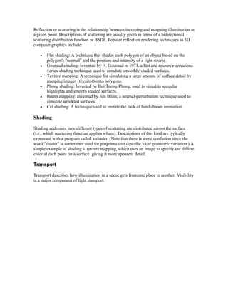 3d Rendering In Computer Graphics Patria Dobbins | PDF