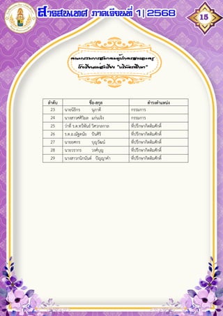 สารสนเทศโรงเรียนแม่สะเรียง "บริพัตรศึกษา" เทอม 1 ปี 2568 | PDF