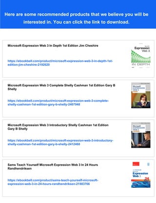 Microsoft Expression Web 3 Comprehensive 1st Edition Gary B Shelly | PDF