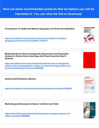 Gary Ramus Medical Geography 3rd Edition 3rd Melinda S Meade Michael Emch | PDF