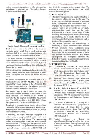 Arduino based Wastage Segregator for Efficient Waste Management | PDF