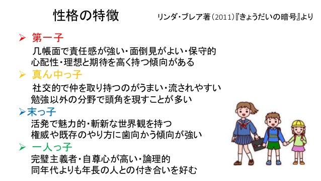 きょうだい構成と性格 きょうだい構成と性格