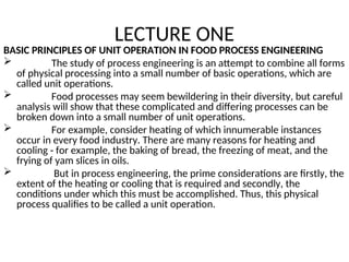 Unit In Processing Example Comprehensive Unit Operations in Food Processing Engineering | PPT