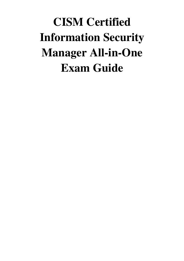 CISM Certified Information Security Manager All-in-One Exam Guide PDFâ¦