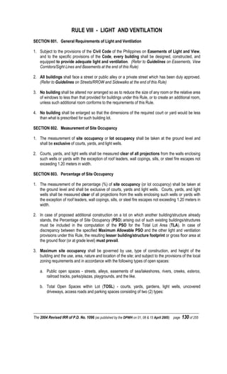 Setback Rrow National Building Code 1260700786 rule viii light&ventlatn(anotatd) | PDF