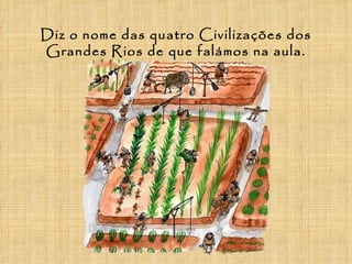 Diz o nome das quatro Civilizações dos
Grandes Rios de que falámos na aula.
 