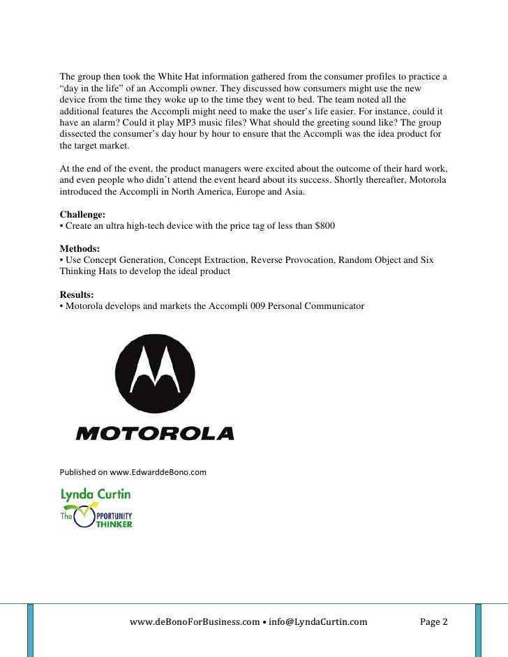 Six thinking hats exercise pdf picture