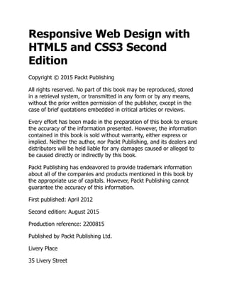 Responsive Web Design with HTML5 and CSS3 Second Edition Ben Frain | PDF