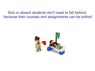 Sick or absent students don't need to fall behind,
because their courses and assignments can be online!
 
