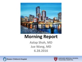 Morning Report
Aalap Shah, MD
Jue Wang, MD
6.28.2016
 