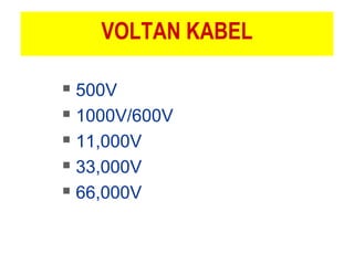 VOLTAN KABEL
 500V
 1000V/600V
 11,000V
 33,000V
 66,000V
 
