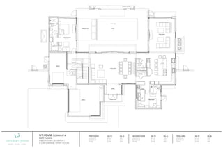 IVY HOUSE / CONCEPT A
FIRST FLOOR
5 BEDROOMS / 8.5 BATHS /
3-CAR GARAGE / STAFF ROOM



































FIRST FLOOR			SQ. FT.			SQ. M.
INTERIOR				X,XXX			XXX
EXTERIOR				X,XXX			XXX
TOTAL					X,XXX			XXX
SECOND FLOOR			SQ. FT.			SQ. M.
INTERIOR				X,XXX			XXX
EXTERIOR				X,XXX			XXX
TOTAL					X,XXX			XXX
TOTAL AREA				SQ. FT.			SQ. M.
INTERIOR				X,XXX			XXX
EXTERIOR				X,XXX			XXX
TOTAL					X,XXX			XXX
 