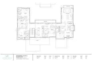 IVY HOUSE / CONCEPT A
SECOND FLOOR
5 BEDROOMS / 8.5 BATHS /
3-CAR GARAGE / STAFF ROOM











































FIRST FLOOR			SQ. FT.			SQ. M.
INTERIOR				X,XXX			XXX
EXTERIOR				X,XXX			XXX
TOTAL					X,XXX			XXX
SECOND FLOOR			SQ. FT.			SQ. M.
INTERIOR				X,XXX			XXX
EXTERIOR				X,XXX			XXX
TOTAL					X,XXX			XXX
TOTAL AREA				SQ. FT.			SQ. M.
INTERIOR				X,XXX			XXX
EXTERIOR				X,XXX			XXX
TOTAL					X,XXX			XXX
 