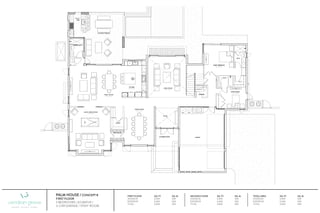 PALM HOUSE / CONCEPT B
FIRST FLOOR
5 BEDROOMS / 8.5 BATHS /
3-CAR GARAGE / STAFF ROOM








 
















FIRST FLOOR			SQ. FT.			SQ. M.
INTERIOR				X,XXX			XXX
EXTERIOR				X,XXX			XXX
TOTAL					X,XXX			XXX
SECOND FLOOR			SQ. FT.			SQ. M.
INTERIOR				X,XXX			XXX
EXTERIOR				X,XXX			XXX
TOTAL					X,XXX			XXX
TOTAL AREA				SQ. FT.			SQ. M.
INTERIOR				X,XXX			XXX
EXTERIOR				X,XXX			XXX
TOTAL					X,XXX			XXX
 