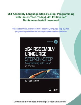 x64 Assembly Language Step-by-Step: Programming with Linux (Tech Today ...