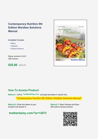 Comprehensive Guide to Vitamins in Contemporary Nutrition 9th Edition | PDF