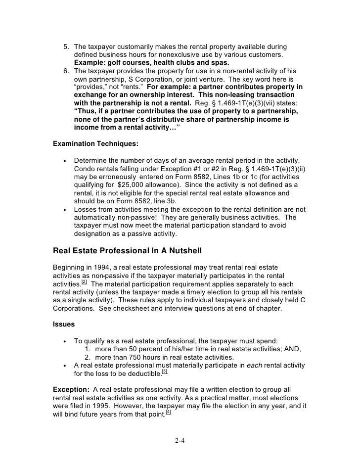 irs passive activity audit guide irs passive activity audit guide