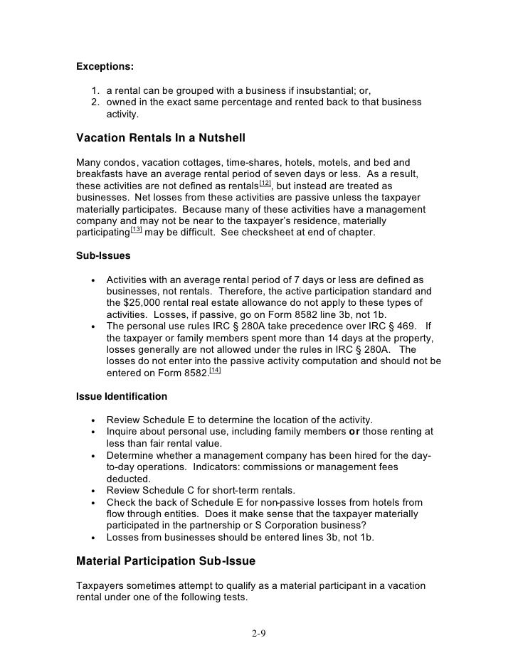 irs passive activity audit guide irs passive activity audit guide