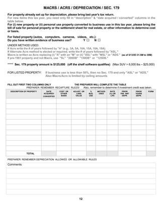 Personal Data 2007 Tax Year