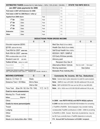 Personal Data 2007 Tax Year