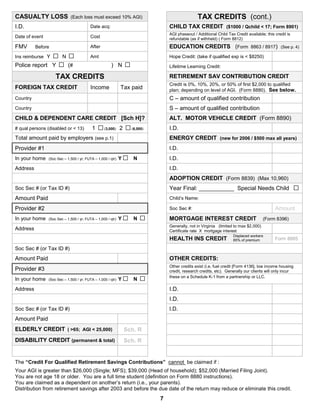 Personal Data 2007 Tax Year
