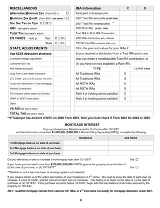 Personal Data 2007 Tax Year