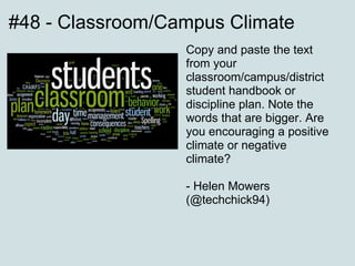 #48 - Classroom/Campus Climate
                  Copy and paste the text
                  from your
                  cla...