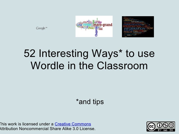 52 Interesting Ways to use Wordle in the Classroom