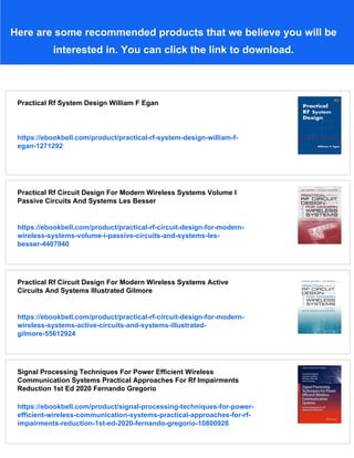 Practical Rf Handbook.pdf Practical Rf System Design 1st Edition William F Egan | PDF