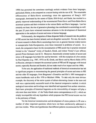 Topics In The Reconstruction And Development Of Indoeuropean Accent Kim ...