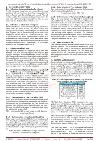 Chemical Properties of Local Black Soap Produced from Cocoa Pod Ash and ...