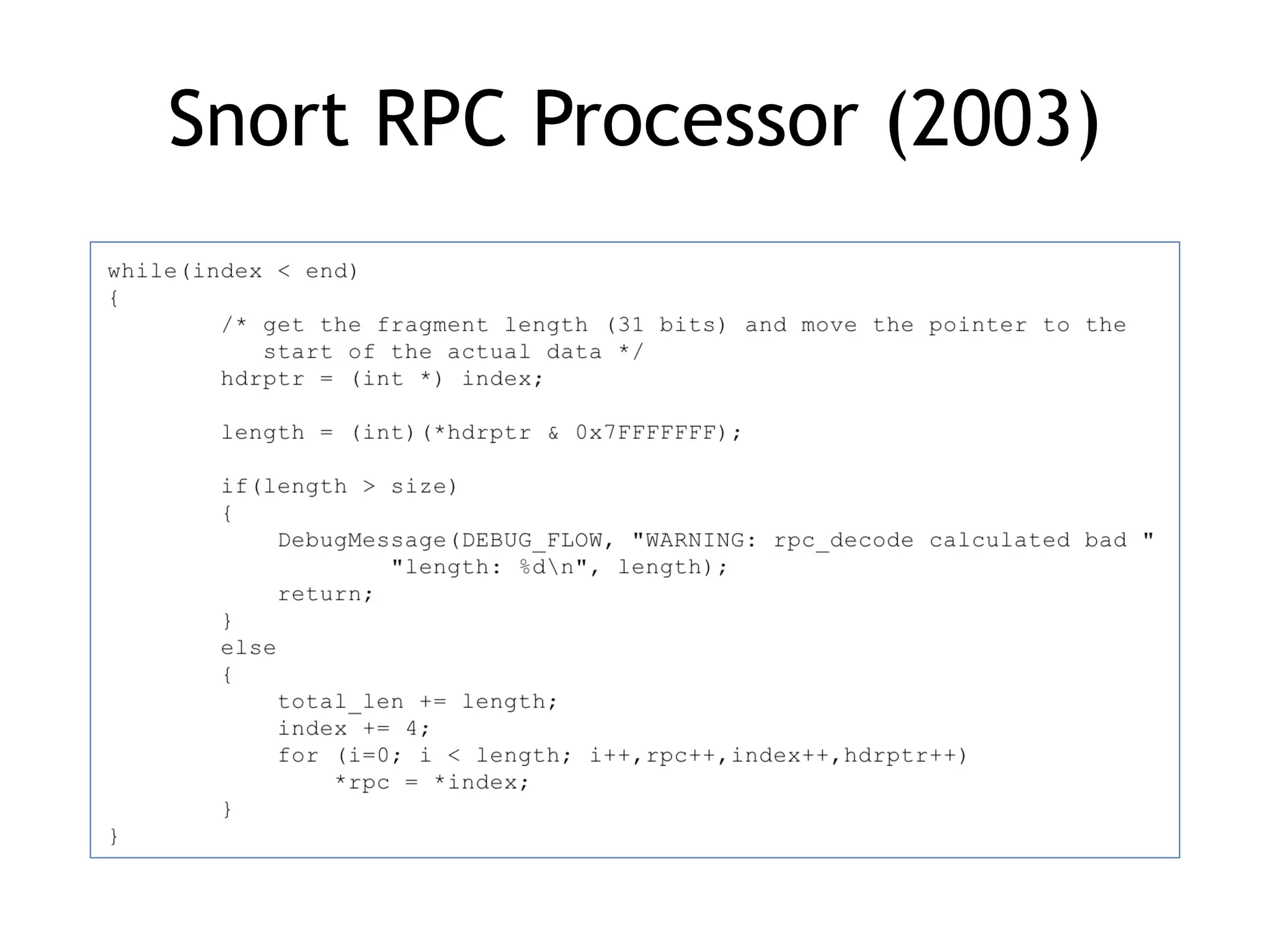 Snort RPC Processor (2003)
 