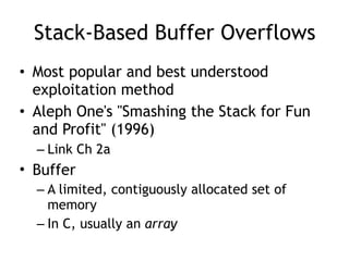 127 Ch 2: Stack overflows on Linux | PPT