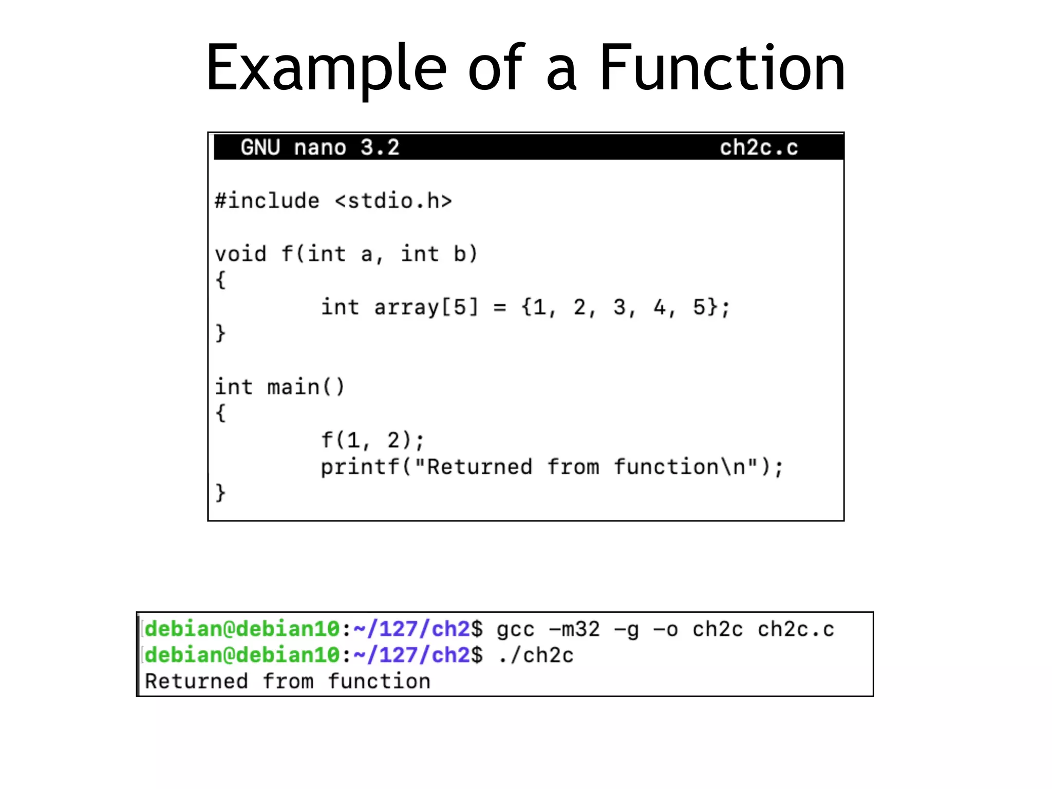 Example of a Function
 