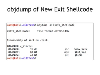 objdump of New Exit Shellcode
 