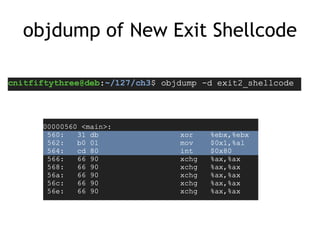 objdump of New Exit Shellcode
 