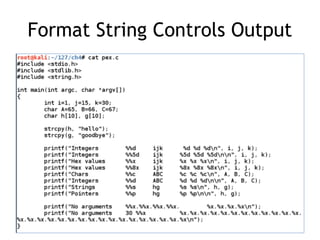 CNIT 127 Ch 4: Introduction to format string bugs | PPT