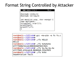 Format String Controlled by Attacker
 