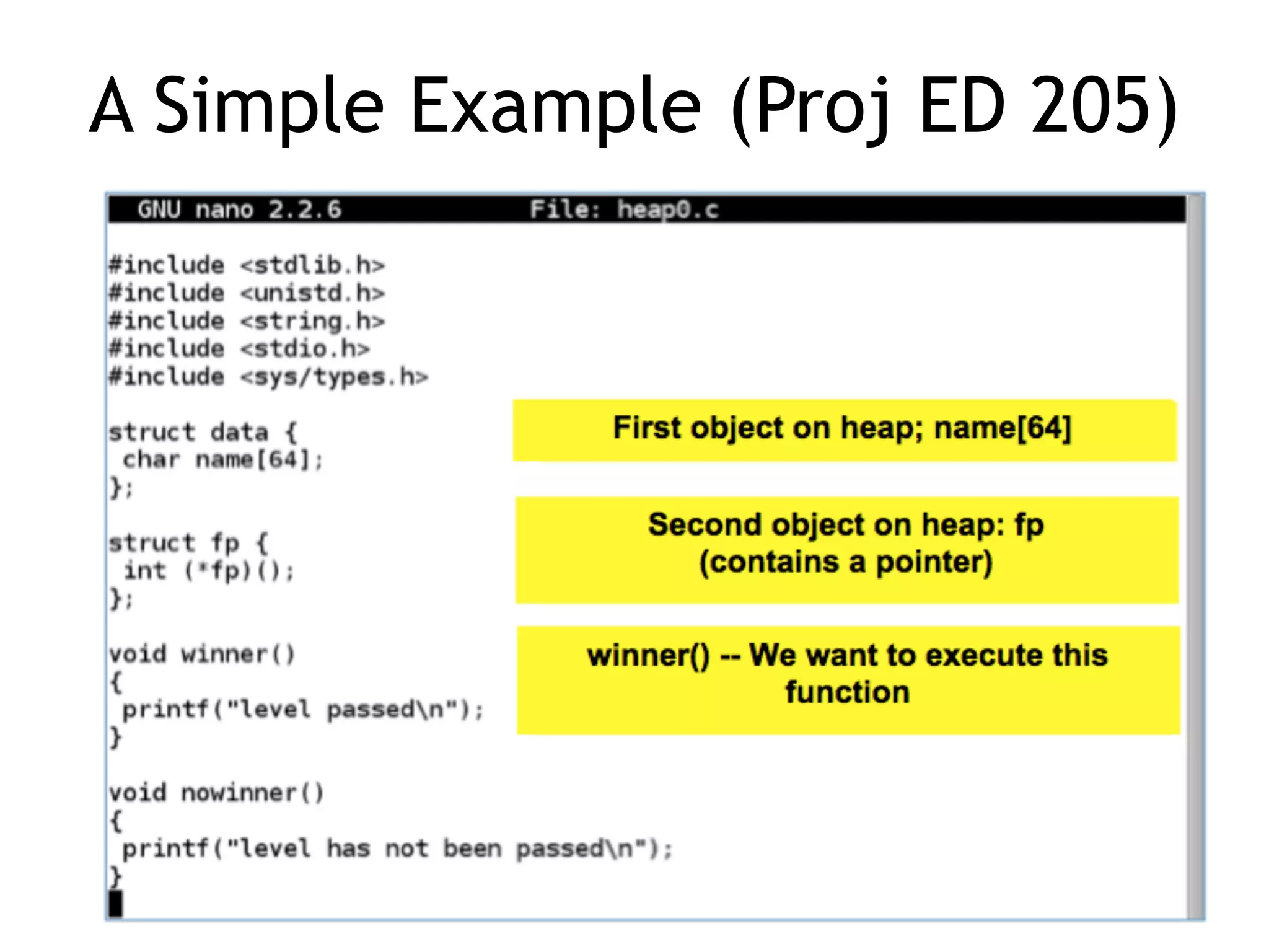 A Simple Example (Proj ED 205)