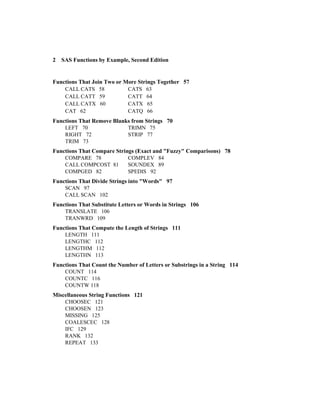 Sas Functions By Example Second Edition 2nd Ron Cody | PDF