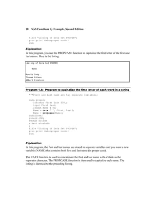Sas Functions By Example Second Edition 2nd Ron Cody | PDF