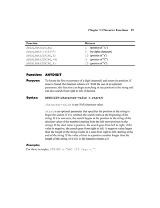 Sas Functions By Example Second Edition 2nd Ron Cody | PDF